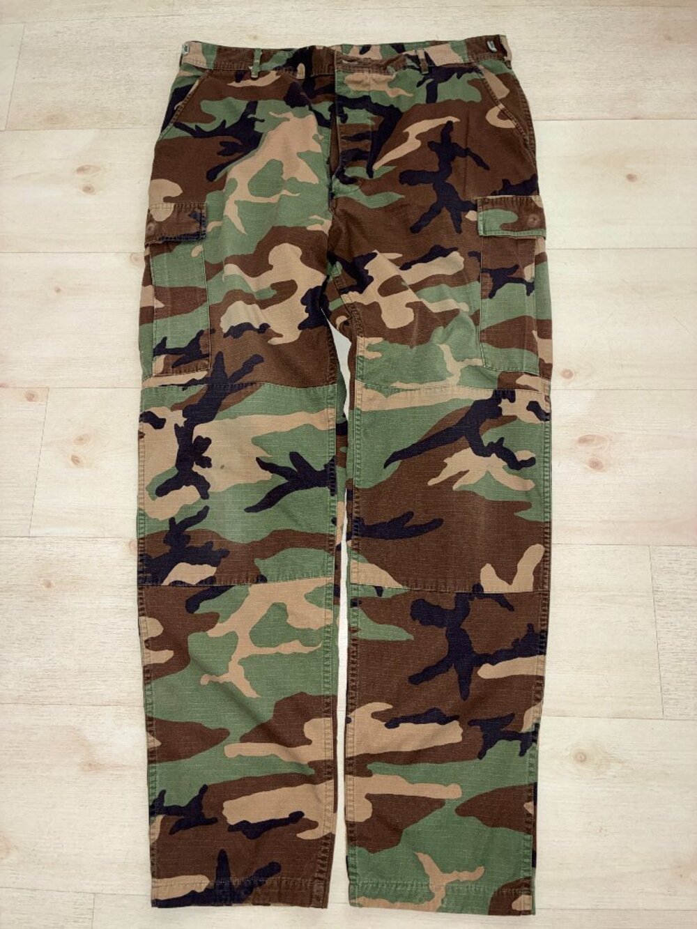 Vintage Authentic US Military M81 Woodland Camo BDU Trousers - Size Large-Long